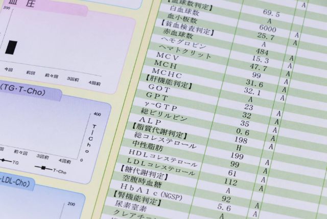 健康診断の結果用紙