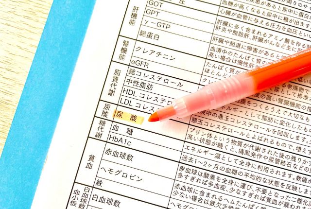 健康診断の結果用紙